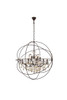 Geneva 18 Light Rustic Intent Chandelier Golden Teak (Smoky) Royal Cut Crystal (1130G43RI-GT/RC)