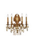 Monarch 5 Light French Gold Wall Sconce Golden Teak (Smoky) Royal Cut Crystal (9605W21FG-GT/RC)