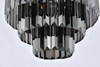 Sydney 9 Light Matte Black Chandelier Silver Shade (Grey) Royal Cut Crystal (1231D20MB-SS/RC)
