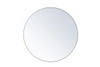 Metal Frame Round Mirror 42 Inch In White (MR4044WH)
