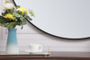 Metal Frame Round Mirror With Decorative Hook 39 Inch In Black  (MR4739BK)