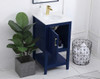 Elegant Furniture and Lighting 18 Inch Single Bathroom Vanity In Blue (VF16018BL)