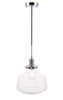 Lyle 1 Light Chrome And Clear Seeded Glass Pendant (LD6259C)