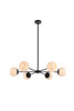Briggs 36 Inch Pendant In Black With White Shade (LD643D36BK)
