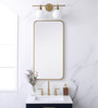 Soft Corner Metal Rectangular Mirror 18X36 Inch In Brass (MR801836BR)