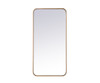 Soft Corner Metal Rectangular Mirror 18X36 Inch In Brass (MR801836BR)