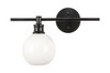 Collier 1 Light Black And Frosted White Glass Left Wall Sconce (LD2307BK)