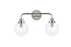 Hanson 2 Lights Bath Sconce In Polished Nickel With Clear Shade (LD7033W19PN)