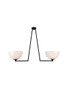 Jeanne 2 Lights Black And White Glass Flush Mount (LD2350BK)