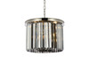 Sydney 6 Light Polished Nickel Pendant Silver Shade (Grey) Royal Cut Crystal (1238D20PN-SS/RC)