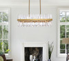 Serephina 36 Inch Crystal Rectangle Chandelier Light In Satin Gold (6200G36SG)