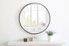 Metal Frame Round Mirror 24 Inch Black Finish (MR4031BK)