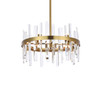 Elegant Furniture and Lighting Serena 20 Inch Crystal Round Pendant In Satin Gold (2200D20SG)
