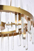 Elegant Furniture and Lighting Serena 20 Inch Crystal Round Pendant In Satin Gold (2200D20SG)