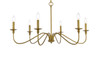 Rohan 6 Lights Brass Chandelier  (LD5006D36BR)
