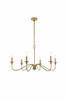 Rohan 6 Lights Brass Chandelier  (LD5006D36BR)