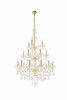 Giselle 21 Light Gold Chandelier Clear Royal Cut Crystal (V7890G38G/RC)