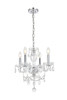 Elegant Furniture and Lighting Elle Collection Pendant D17In H18In Lt:4 Chrome Finish  (LD7834D17C)