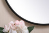 Metal Frame Round Mirror With Decorative Hook 18 Inch In Black  (MR4718BK)