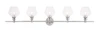 Elegant Furniture and Lighting Gene 5 Light Chrome And Clear Glass Wall Sconce (LD2324C)