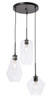 Gene 3 Light Black And Clear Glass Pendant (LD2268BK)