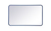 Evermore Soft Corner Blue Rectangular Mirror (MR802440BL)
