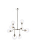 Hanson 8 Lights Pendant In Polished Nickel With Clear Shade (LD7039D36PN)