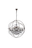 Geneva 18 Light Rustic Intent Chandelier Silver Shade (Grey) Royal Cut Crystal (1130G43RI-SS/RC)