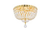 Elegant Furniture and Lighting Tranquil 4 Light Gold Flush Mount Clear Royal Cut Crystal (V2528F14G/RC)
