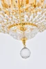 Elegant Furniture and Lighting Tranquil 4 Light Gold Flush Mount Clear Royal Cut Crystal (V2528F14G/RC)