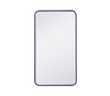 Evermore Soft Corner Blue Rectangular Mirror (MR802036BL)
