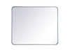 Soft Corner Metal Rectangular Mirror 30X36 Inch In Silver (MR803036S)
