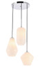 Gene 3 Light Chrome And Frosted White Glass Pendant (LD2269C)