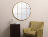 Metal Windowpane Mirror 36 Inch X 36 Inch In Brass (MR633636BR)