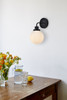 Elegant Furniture and Lighting Hanson 1 Light Bath Sconce In Black With Frosted Shade (LD7030W8BK)