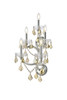 Maria Theresa 5 Light Chrome Wall Sconce Golden Teak (Smoky) Royal Cut Crystal (2800W5C-GT/RC)