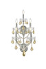 Maria Theresa 5 Light Chrome Wall Sconce Golden Teak (Smoky) Royal Cut Crystal (2800W5C-GT/RC)