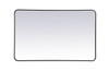 Soft Corner Metal Rectangular Mirror 30X48 Inch In Black (MR803048BK)