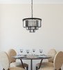 Sydney 9 Light Matte Black Chandelier Silver Shade (Grey) Royal Cut Crystal (1231D26MB-SS/RC)