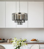 Sydney 9 Light Polished Nickel Chandelier Silver Shade (Grey) Royal Cut Crystal (1201D26PN-SS/RC)