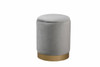 Ozman Round 14 Inch Ottoman In Gray (OT1015GY)