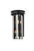 Sydney 2 Light Matte Black Wall Sconce Silver Shade (Grey) Royal Cut Crystal (1238W8MB-SS/RC)