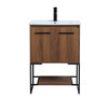 24 Inch  Single Bathroom Vanity In Walnut Brown (VF42024WB)