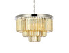 Elegant Furniture and Lighting Sydney 9 Light Polished Nickel Chandelier Golden Teak (1231D26PN-GT/RC)