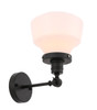 Lyle 1 Light Black Bath Sconce With Frosted White Glass (LD6237BK)