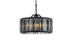 Chelsea 8 Light Matte Black Chandelier Silver Shade (Grey) Royal Cut Crystal (1203D28MB-SS/RC)