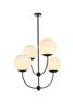 Lennon 31.5 Inch Pendant In Black With White Shade (LD653D30BK)