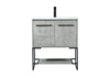 30 Inch Single Bathroom Vanity In Concrete Grey (VF42530MCG)