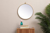 Metal Frame Round Mirror With Decorative Hook 18 Inch In Brass  (MR4718BR)
