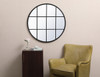 Metal Windowpane Mirror 36 Inch X 36 Inch In Black (MR633636BK)
